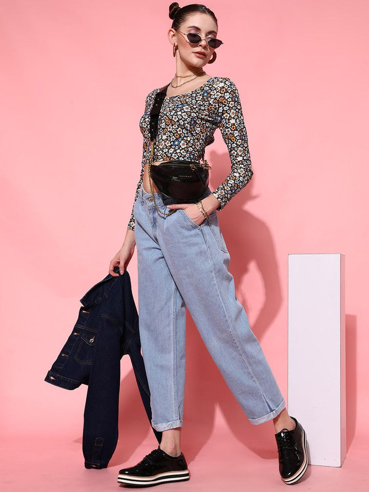 STREET 9 Women Blue Hottie Tapered Fit High-Rise Jeans