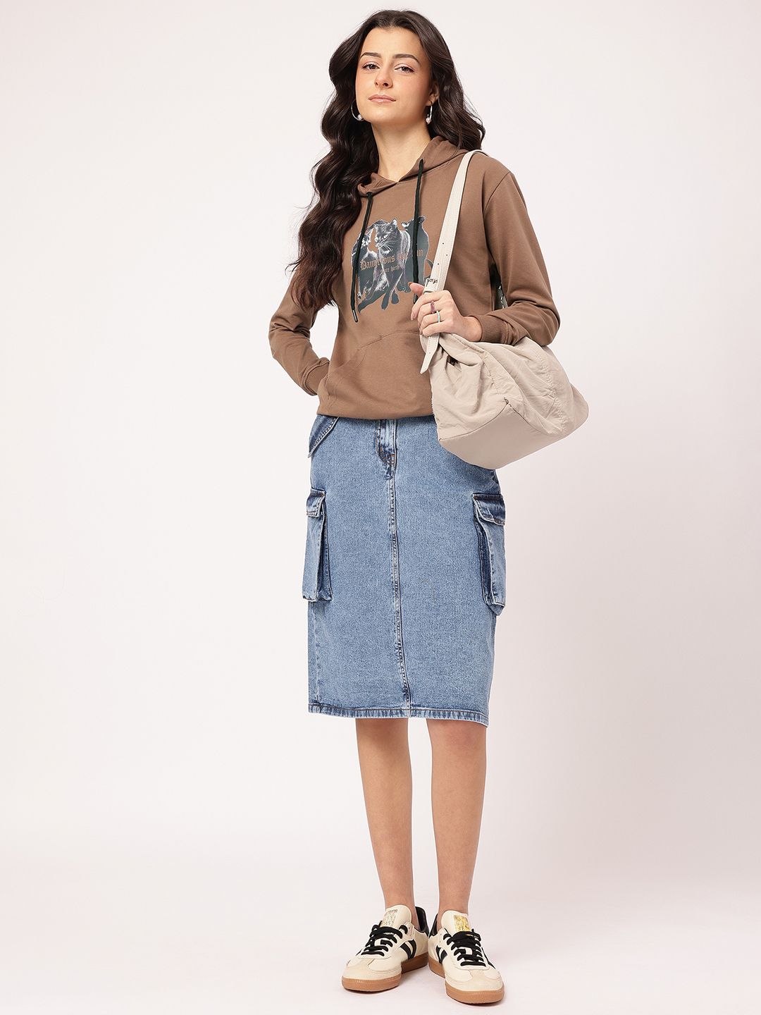 DressBerry Kitty Core Printed Hooded Sweatshirt