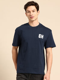 Being Human Brand Logo Printed Drop-Shoulder Sleeves Pure Cotton Easy Fit T-shirt
