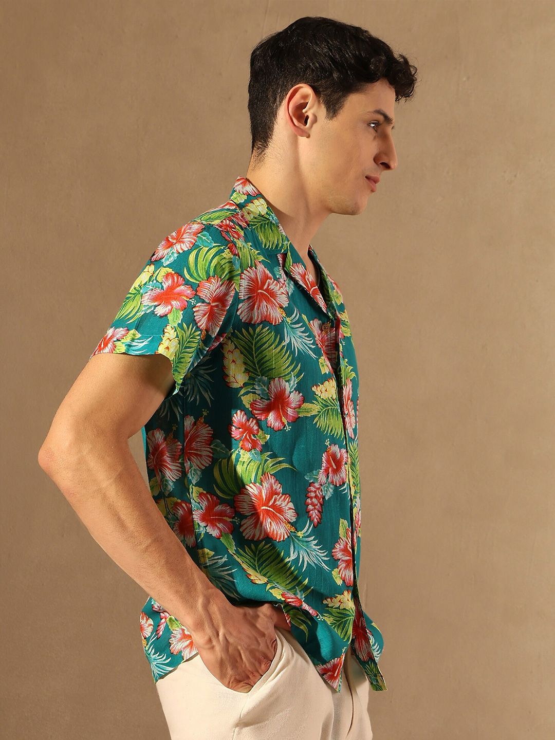 DENNISON Floral Printed Lightweight Oversized Shirt