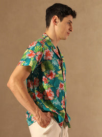 DENNISON Floral Printed Lightweight Oversized Shirt