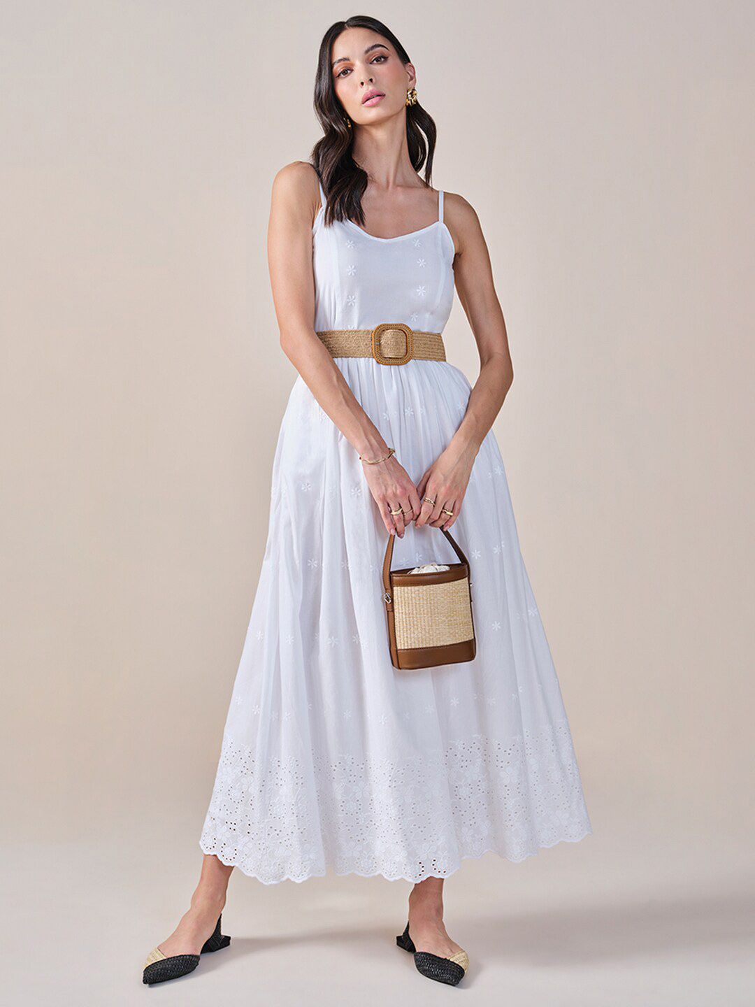 AND Shoulder Straps Fit & Flare Maxi Dress