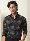 RARE RABBIT Men Remus Slim Fit Ethnic Motifs Printed Cotton Shirt