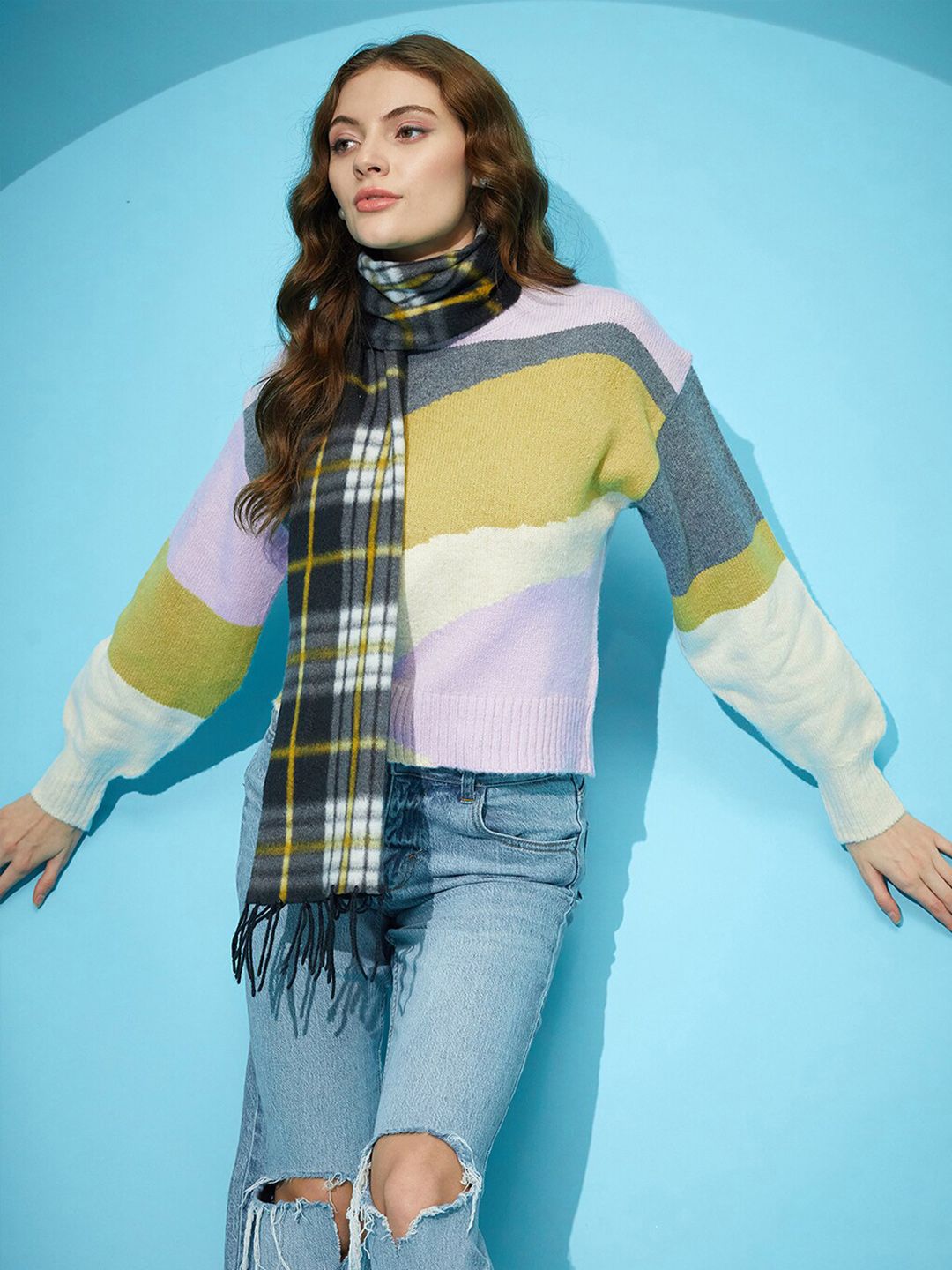 STREET 9 Colourblocked Acrylic Pullover