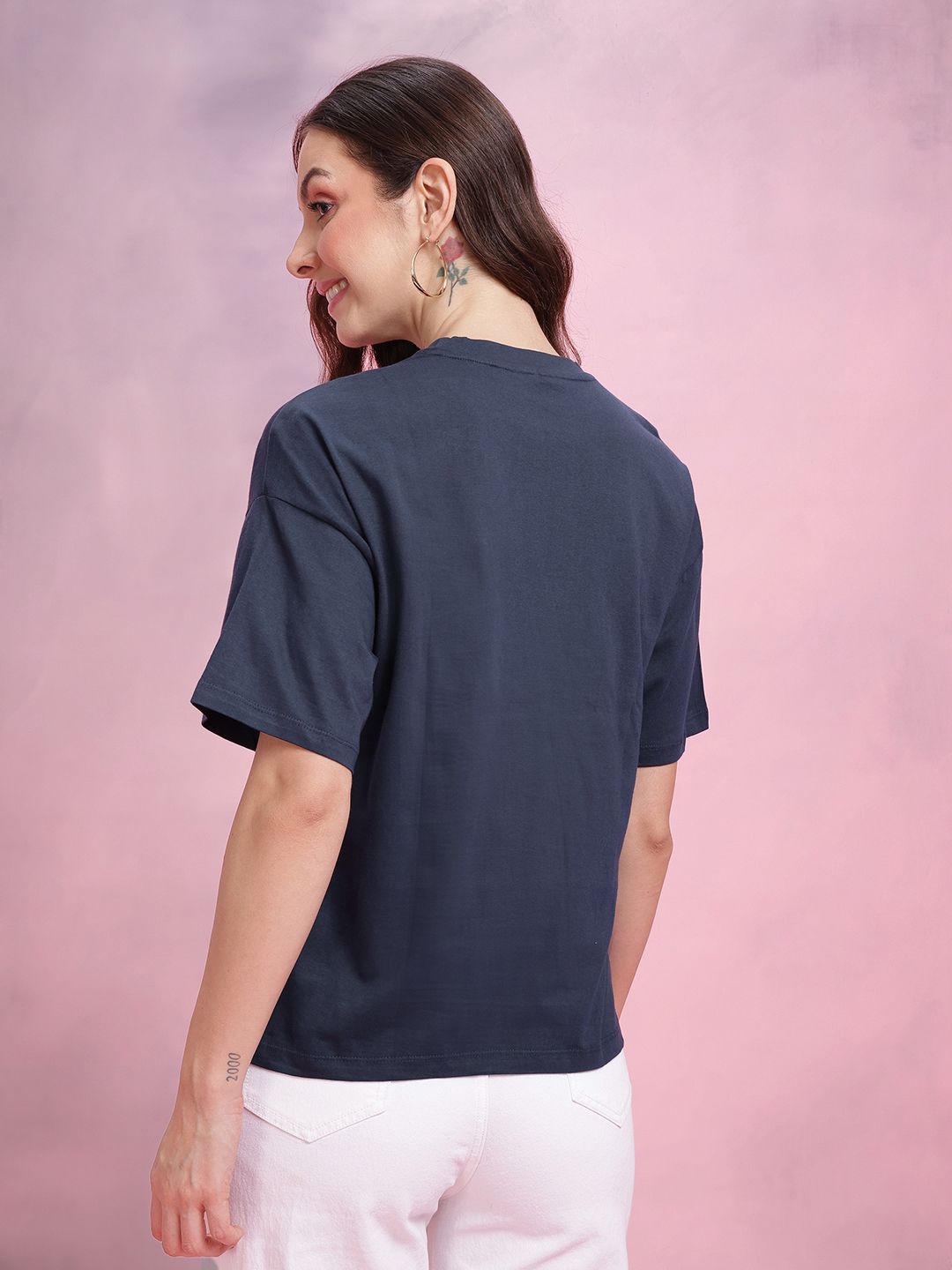 DressBerry Typography Print Relaxed Pure Cotton T-shirt