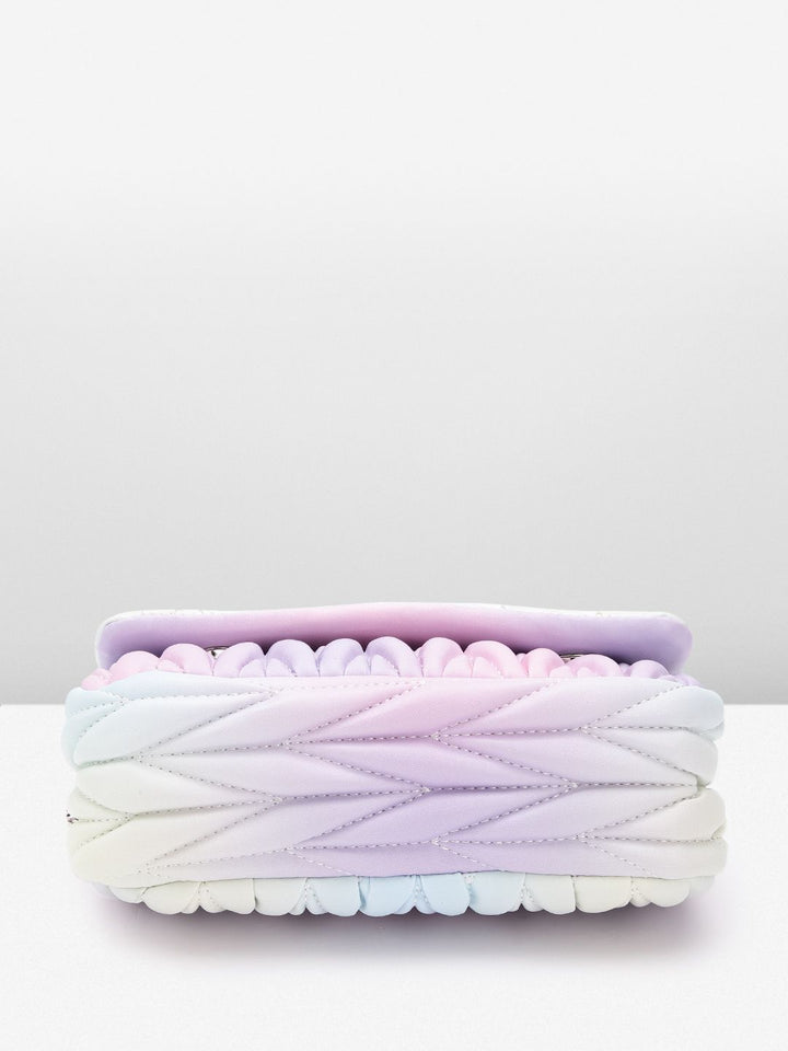 Lino Perros Women Geometric Textured Structured Sling Bag with Quilted Detail