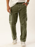 Bene Kleed Men Relaxed Fit Cargo Trousers With Contrast Stitch