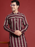 Anouk Striped Straight Regular Kurta with Dhoti Pants