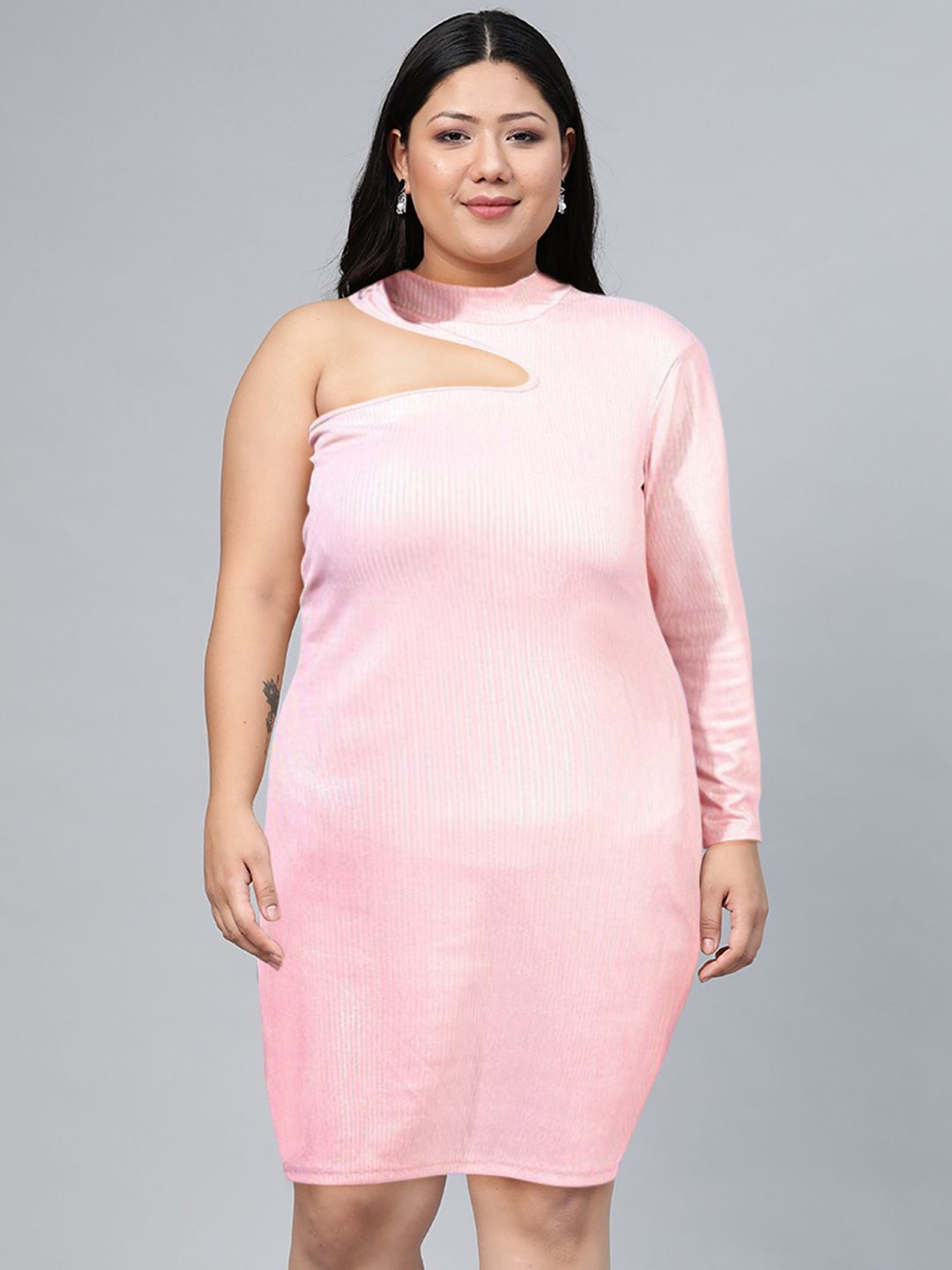 Tokyo Talkies Pink One Shoulder Bodycon Mini Dress