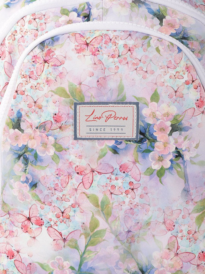 Lino Perros Women Purple & Pink Floral Print 13 Inch Laptop Backpack