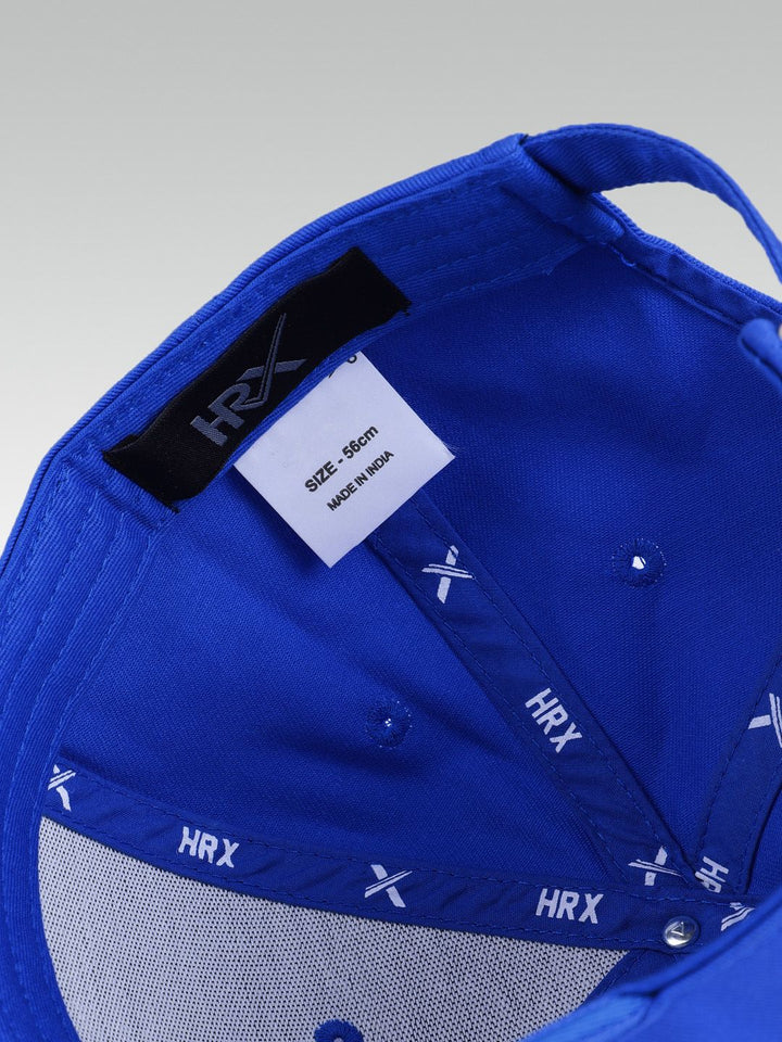 HRX by Hrithik Roshan Unisex Blue Brand Logo Embroidered Cotton Baseball Cap