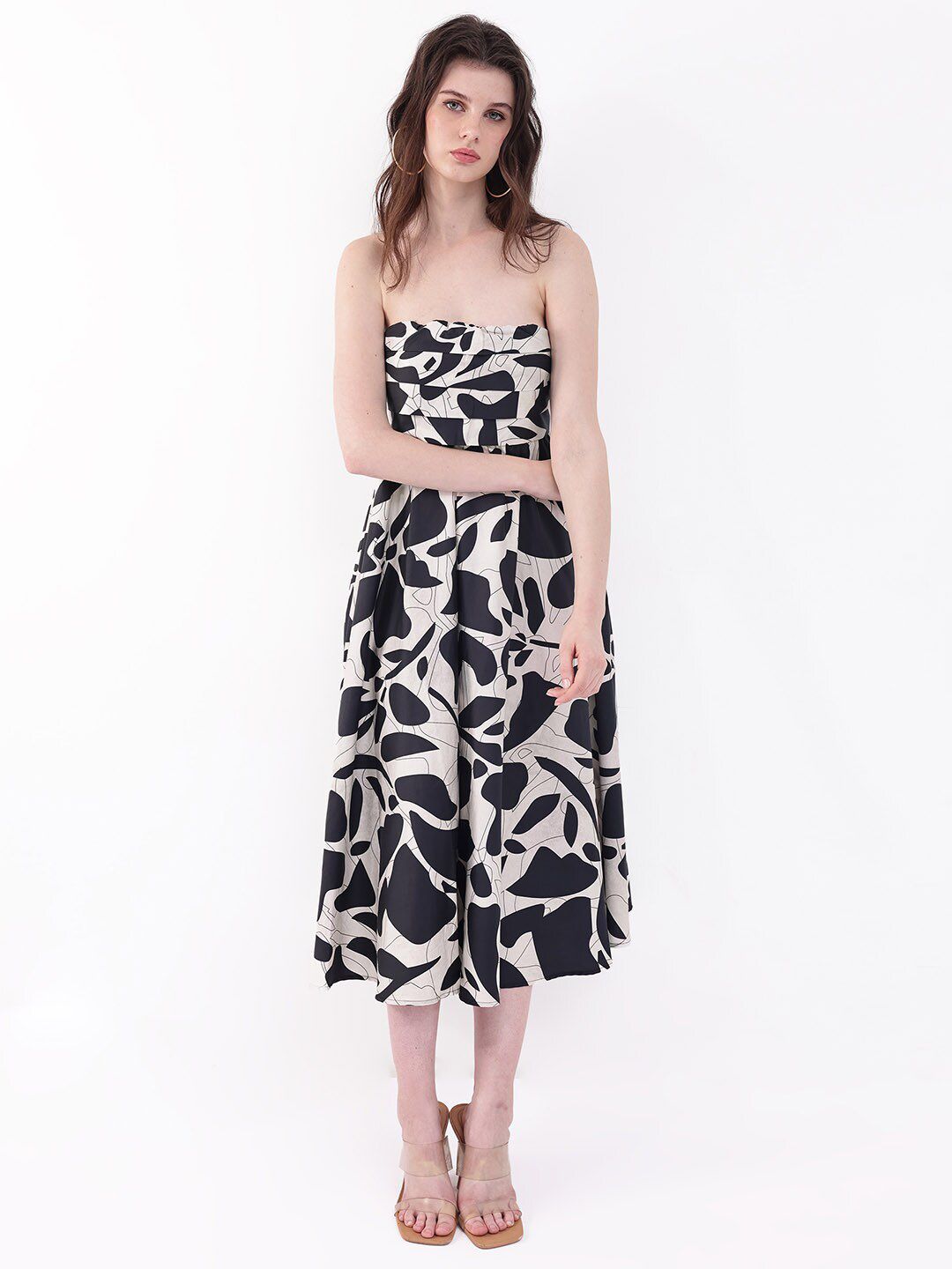 RAREISM Print A-Line Midi Dress