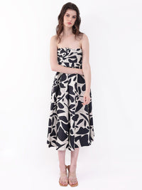 RAREISM Print A-Line Midi Dress