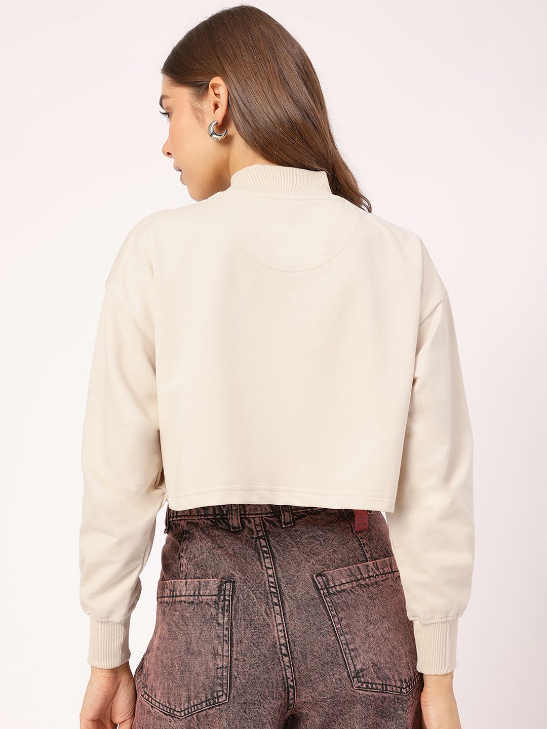 DressBerry Graphic Printed Crop Sweatshirt