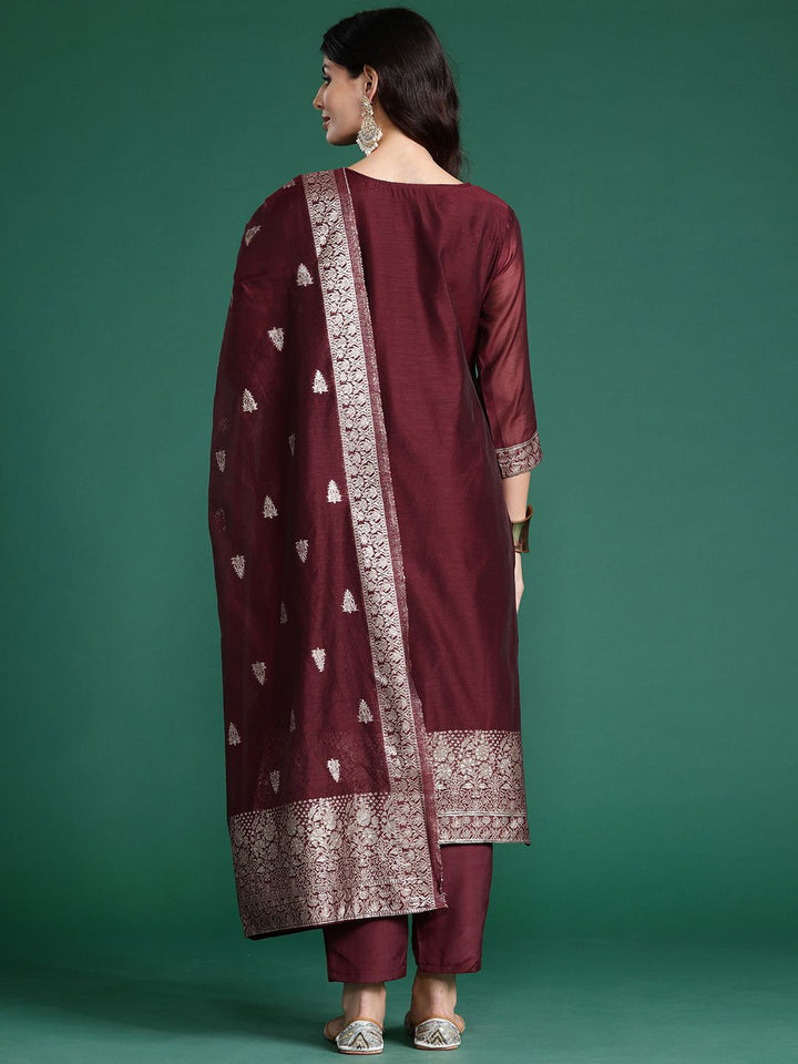 Indo Era Women Ethnic Motifs Regular Kurta with Trousers & With Dupatta