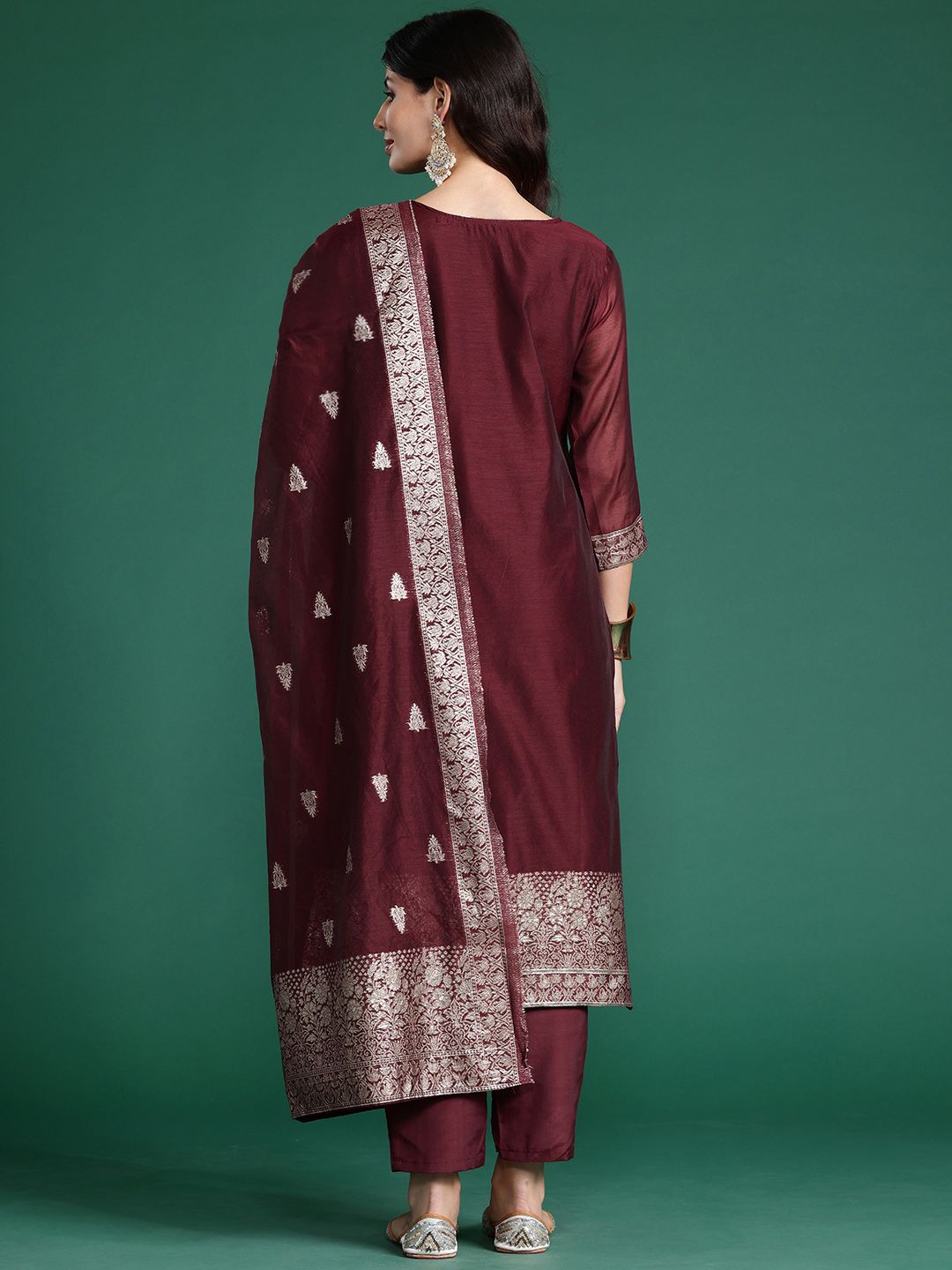 Indo Era Women Ethnic Motifs Regular Kurta with Trousers & With Dupatta