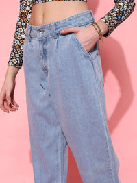 STREET 9 Women Blue Hottie Tapered Fit High-Rise Jeans