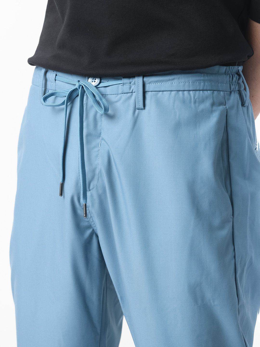 RARE RABBIT Men Aux Drawstring Slim Fit Mid-Rise Trouser