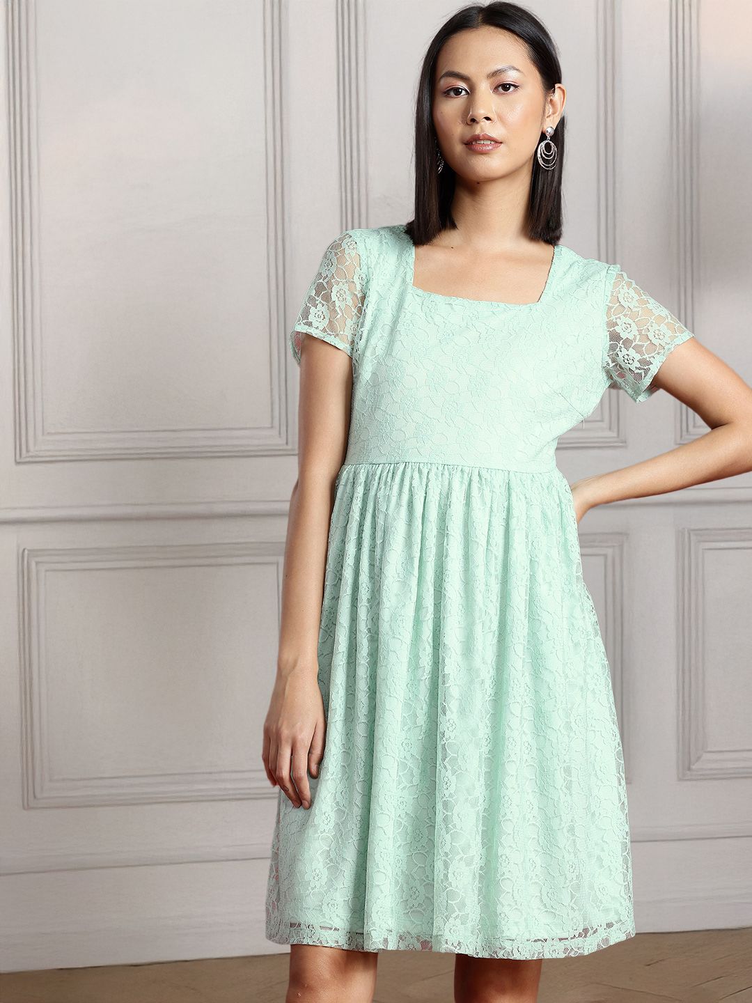 all about you Lace A-Line Dress