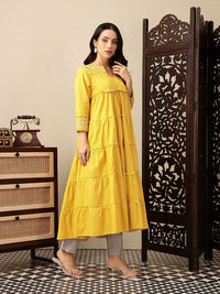 House of Pataudi Mirror Work Tiering Jashn Kurta