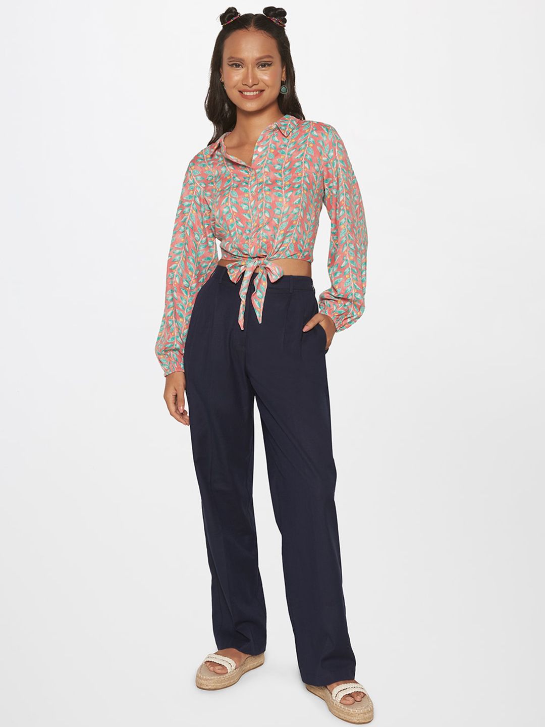 Global Desi Women Straight Fit Trousers