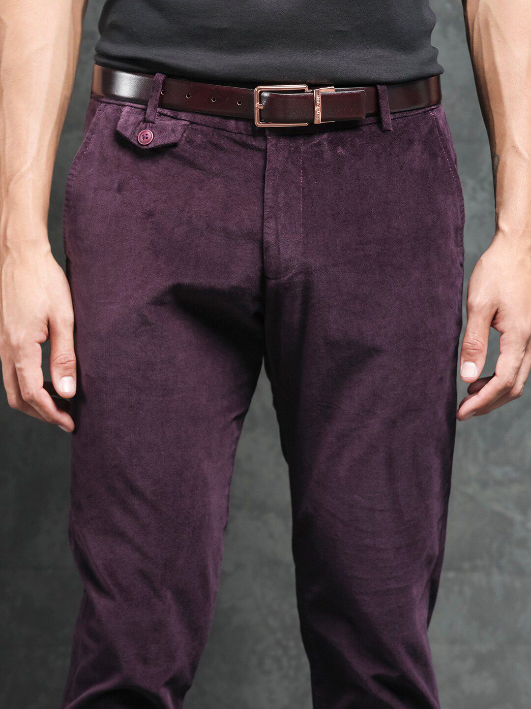 RARE RABBIT Men Cloy Mid-Rise Slim Fit Trouser