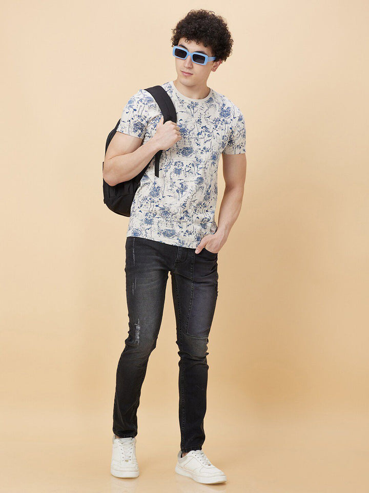 Being Human Floral Printed Round neck Casual T-shirt