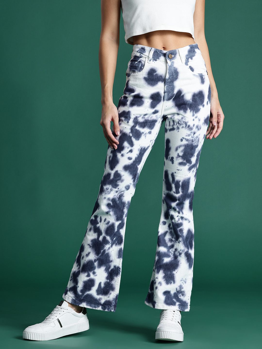 DressBerry Women Bootcut Fit Tie & Dye Dyed Jeans