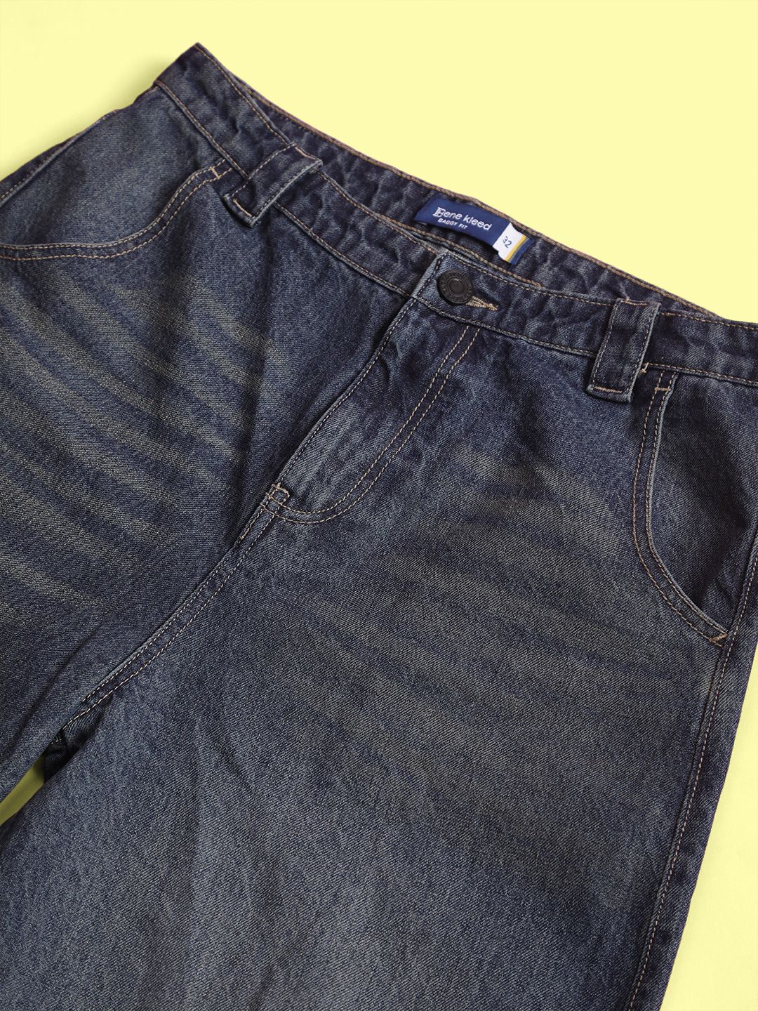 Bene Kleed Men Mid-Rise Tinted Baggy Cotton Jeans