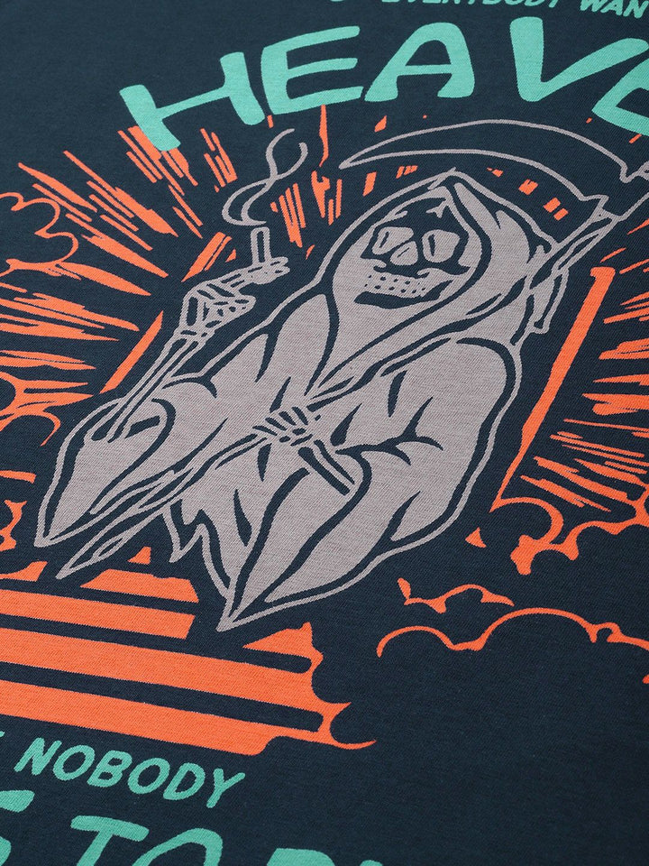 Difference of Opinion Men Graphic Printed Oversized Pure Cotton T-shirt