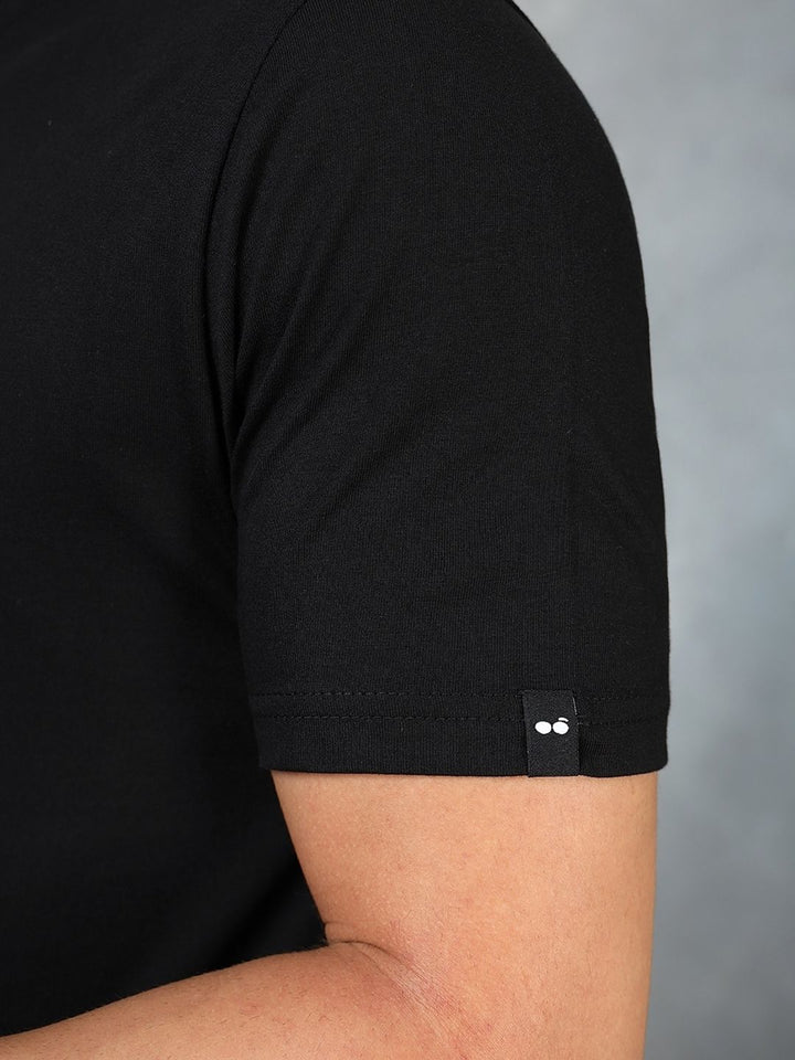Bewakoof Men Black Typography Printed Pure Cotton T-shirt