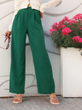 DressBerry Women Emerald Eleganza Straight Fit Trousers