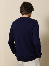 Mr Bowerbird Men Dark Blue Round Neck T-shirt