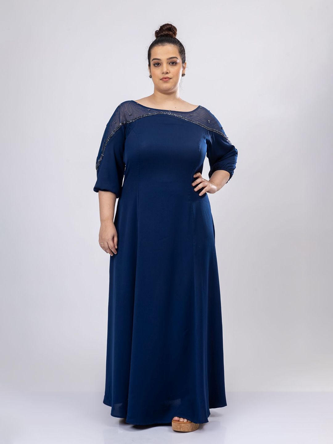 Mamicha Women Crepe A-Line Maxi Dress