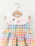YK Checked Fit & Flare Dress