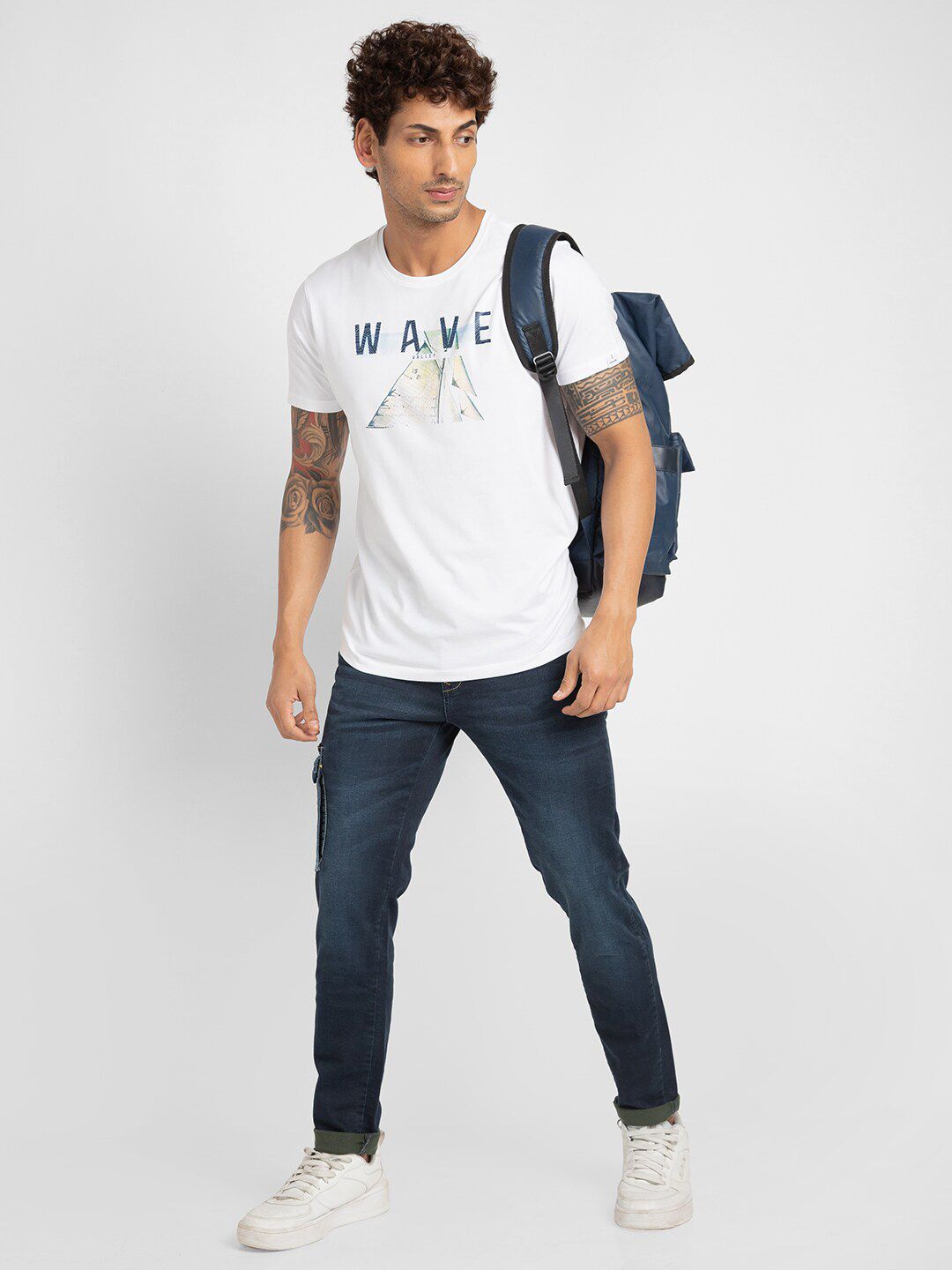 SPYKAR Typography Printed Cotton T-shirt