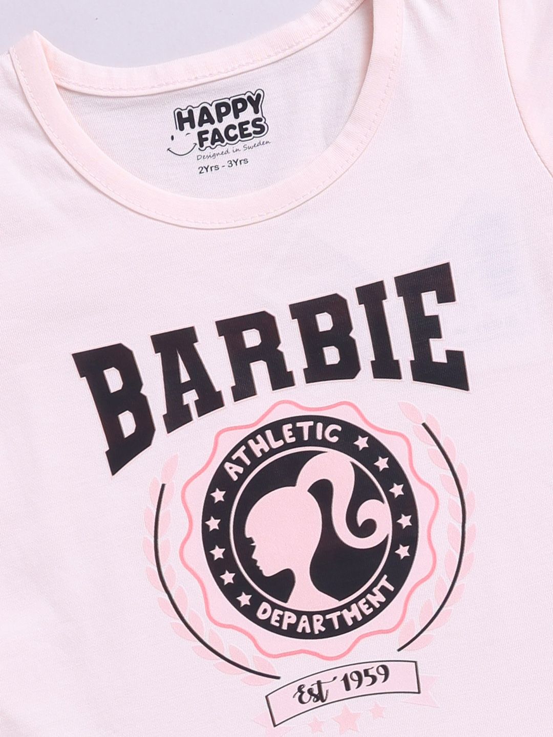 Happy Faces Girls Barbie Printed Pure Cotton Fit & Flare Dress