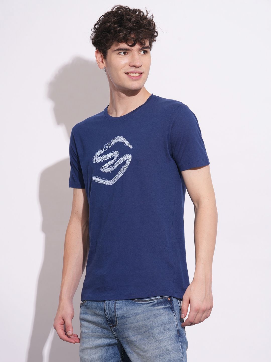 Being Human Men Graphic Printed Round Neck Cotton Slim Fit T-shirt