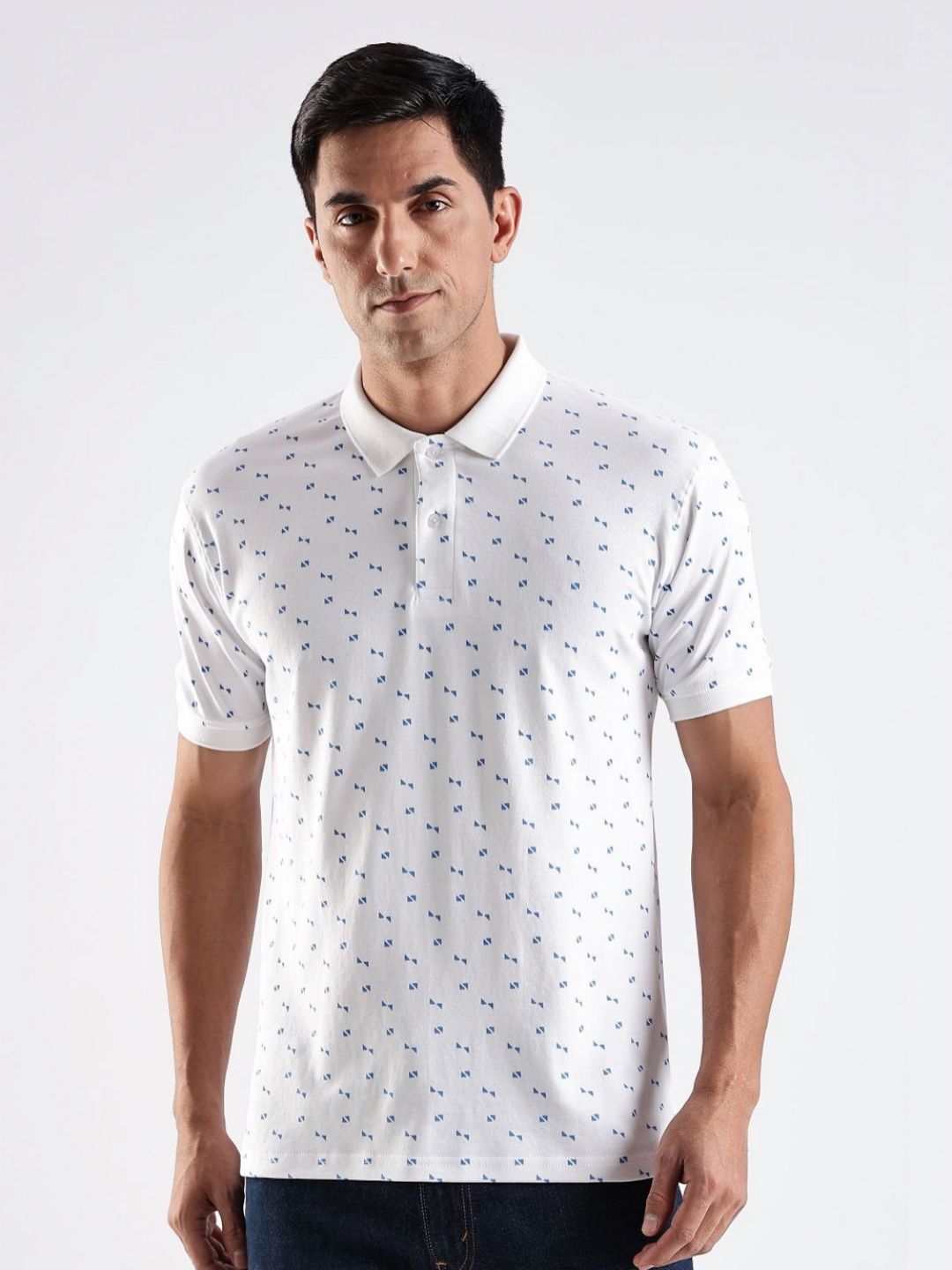 Kolar Polo Bercetak Perbualan ADRO Baju-T Kapas Fit Biasa
