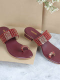 Mochi Women Ethnic - Embellished Wedge Mules