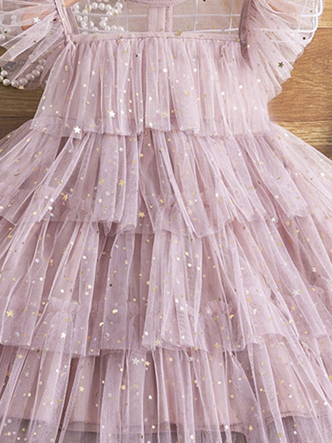 YK Girls Embellished Fit & Flare Dress