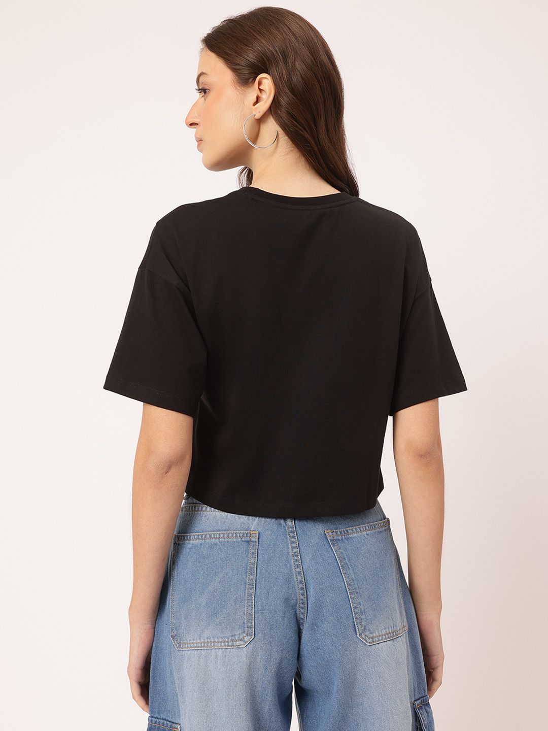 DressBerry Comfortable & Trendy Printed Crop Tee