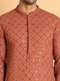 Jompers Floral Embroidered Sequinned Straight Kurta