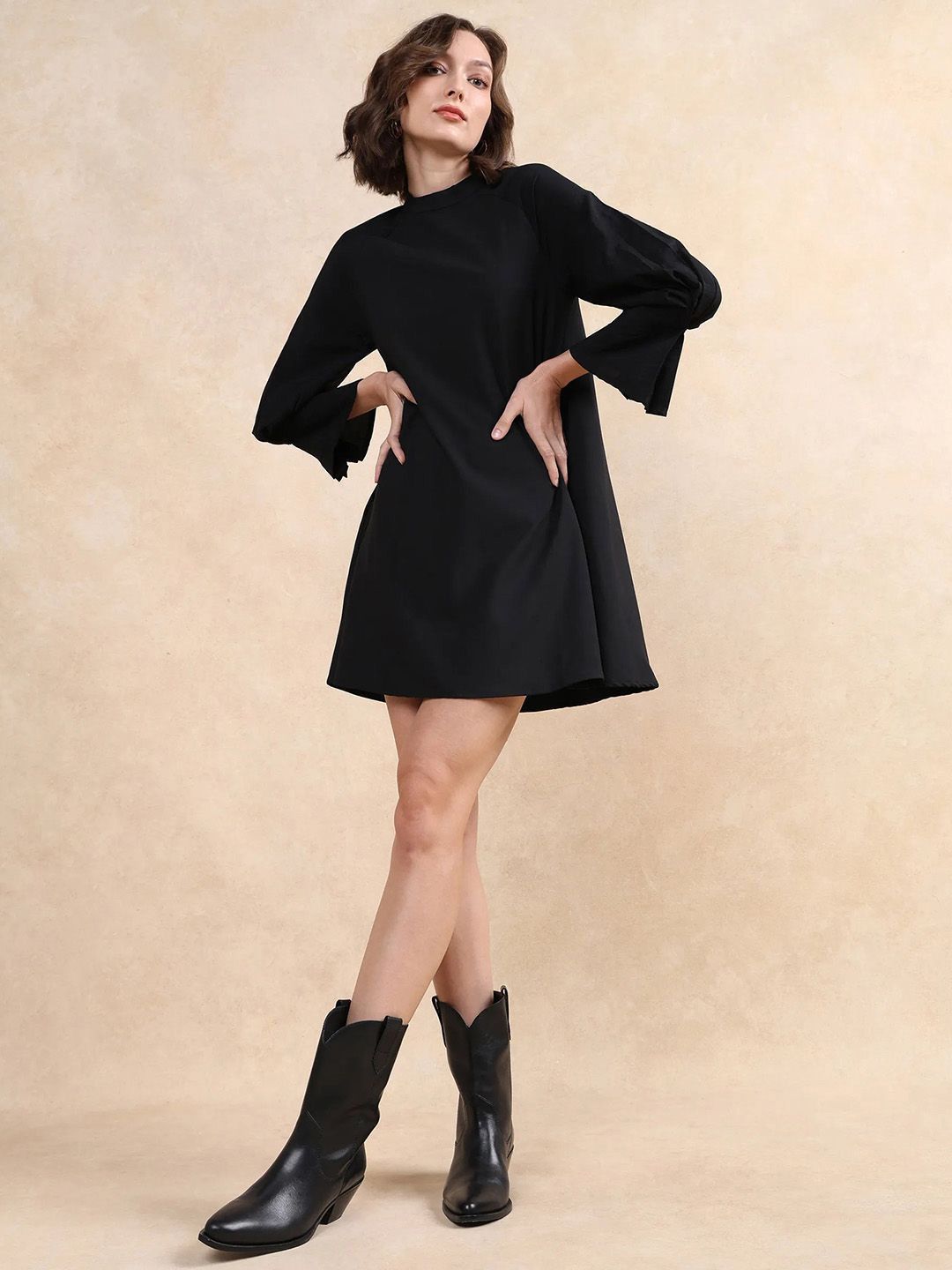 RAREISM Bell Sleeve A-Line Mini Dress