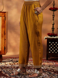 Libas Floral Embroidered Sequinned Straight Kurta With Trousers & Dupatta