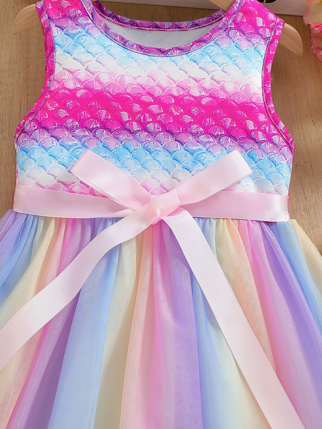 YK Striped Fit & Flare Dress