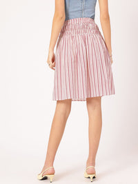 DressBerry Flair Suite Smocked Striped Flared Skirt