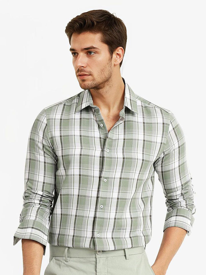 RARE RABBIT Men Comfort Opaque Checked Casual Shirt