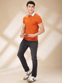 Being Human Men Solid Polo Collar Cotton Slim Fit T-shirt