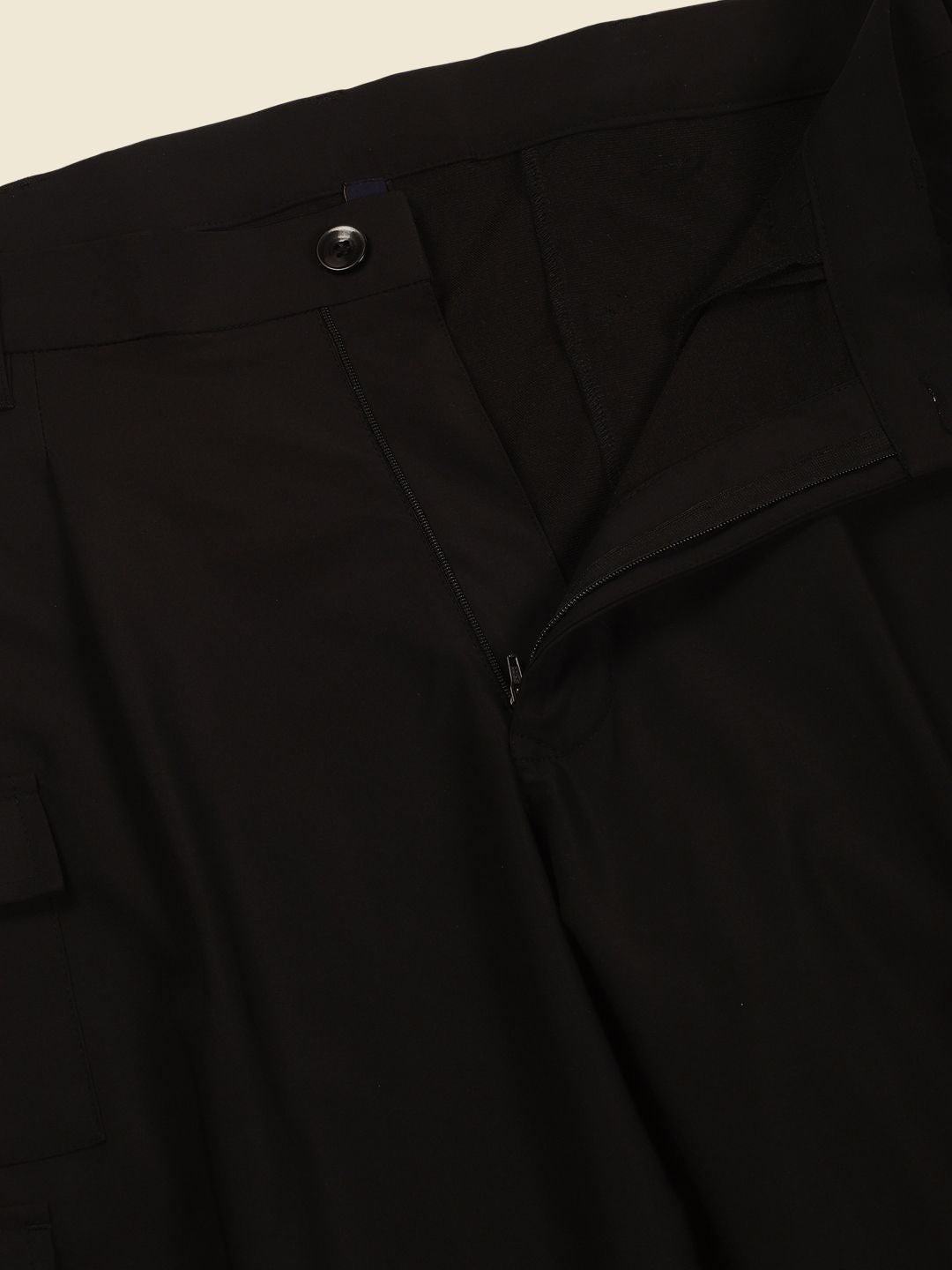 Thomas Scott Men Smart Loose Fit Mid-Rise Easy Wash Pleated Cargos Trousers